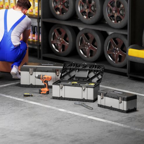 HOMCOM 3 Pieces Tool Box Set, 23