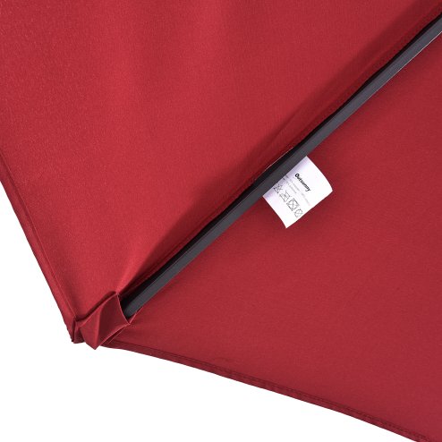 Outsunny 4.6m Large Garden Parasol Double-Sided Sun Umbrella Patio Market Canopy Shade Outdoor Wine Red - NO BASE