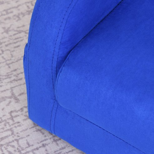 HOMCOM Children's Armchairs Kids Toddler Sofa Chair 2 In 1 Sofa Bed Folding Couch Soft Flannel Sponge Playroom Bedroom Living Room Blue