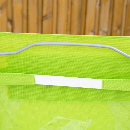 Outsunny Steel Fabric Sun Lounger Outdoor Folding Chaise Lounge Chair Recliner with Portable Design & 7 Adjustable Backrest Positions