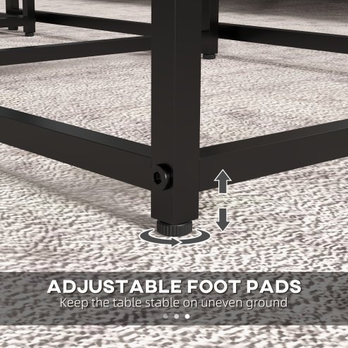 HOMCOM Nesting Tables Set of 3, Side End Table with Faux Marble Effect Top and Steel Legs for Living Room, Bedroom, White