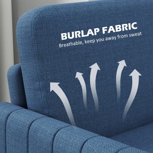 HOMCOM 2 Seater Sofa, Channel Tufted Modern Fabric Couch, Comfy Upholstered Small Sofa Loveseat with Spring Cushion, Back Pillow, for Living Room, Bedroom, Office