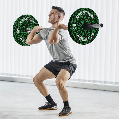 SPORTNOW Olympic Weight Plates Set, Solid Rubber Bumper Plates Weights Discs with 2