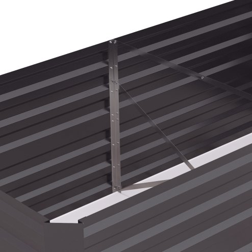 Outsunny Raised Beds for Garden, Galvanised Steel Outdoor Planters with Multi-reinforced Rods for Vegetables, Plants, Flowers and Herbs, 180 x 90 x 59 cm, Dark Grey