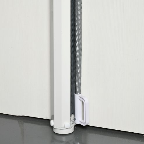 PawHut Retractable Stair Gate for Dogs, Pet Mesh Safety Gate Extends up to 115cm for Doorways Indoor- Grey