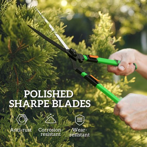 Outsunny 2 Pcs Garden Shears Set, Tree Lopper, Hedge Shears with Telescopic Extendable Handles, Garden Shears for Hedges, Shrubs and Bushes, Lightweight Shrub Care Kit for Cutting, Trimming
