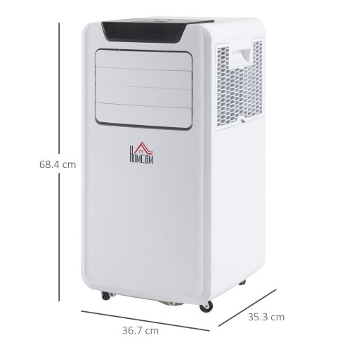 HOMCOM 10000 BTU Air Conditioning Unit, 3-in-1 Portable Air Conditioner, Dehumidifier, Cooling Fan with Remote Control, LED Display, 2 Speeds, 24H Timer, Window Venting Kit, 30m²