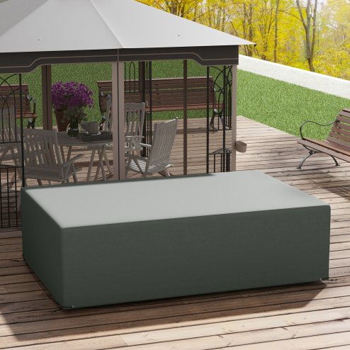 Outsunny Outdoor Garden Furniture Cover Waterproof, Anti-UV 600D Heavy Duty Oxford Fabric Patio Furniture Cover for Rectangular Sofa Table Set, 245 x 165 x 66 cm
