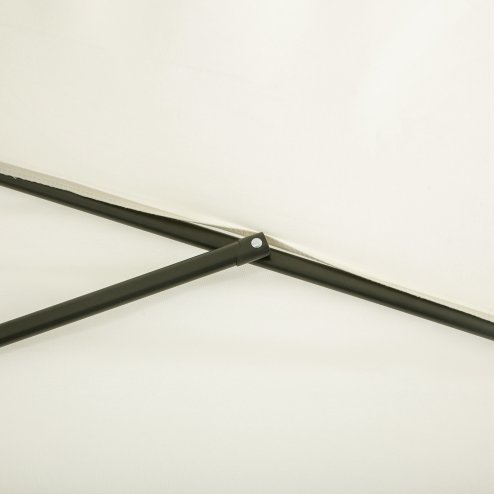 Outsunny Balcony Half Parasol Semi Round Umbrella Patio Crank Handle (2.3 m, Beige)- NO BASE INCLUDED