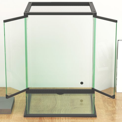 PawHut Glass Reptile Terrarium, 40L Vivarium for Lizards, Frogs, Snakes, Turtles, Tortoises, with Ventilation, 30 x 30 x 45cm