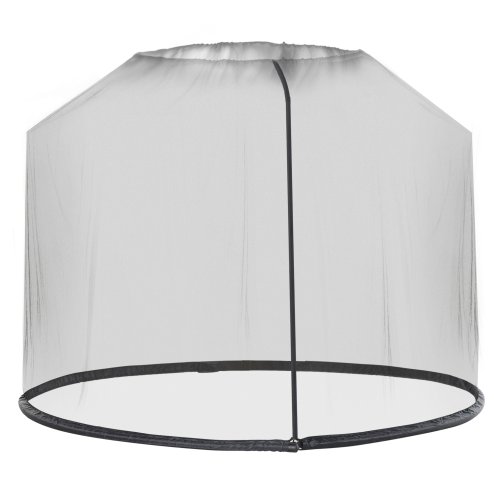 Outsunny Outdoor Garden Umbrella Table Screen, 2.3 m Parasol Bug Mosquito Net Cover with Zipped Door, Patio Mosquito Netting Cover with Water Fillable Tube at Base, Black