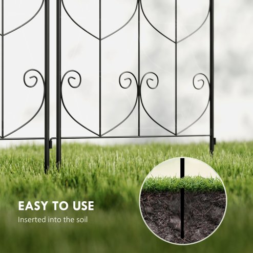 Outsunny Set of 2 Metal Garden Trellis, Decorative Trellis Panels for Climbing Outdoor Plants, Vegetables, Vines, Flowers, 150 x 50 cm, Bird Design