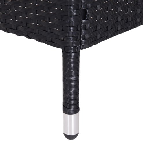 Outsunny 2 Seater Rattan Sofa with Cushions, Wicker Garden Loveseat with Armrests, Outdoor Garden Sofa Couch with Metal Frame for Patio, Black