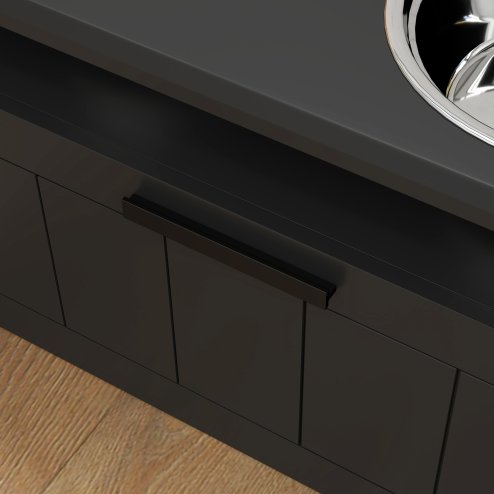 PawHut Raised Dog Bowl, Elevated Pet Bowls with Slow Feeder, Two Stainless Steel Bowls, Drawer, for Large & Extra Large Dogs, Black