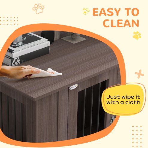 PawHut Dog Crate Furniture End Table, Pet Kennel for Extra Large Dogs with Magnetic Door Indoor Animal Cage, Purple, 114 x 60 x 82 cm