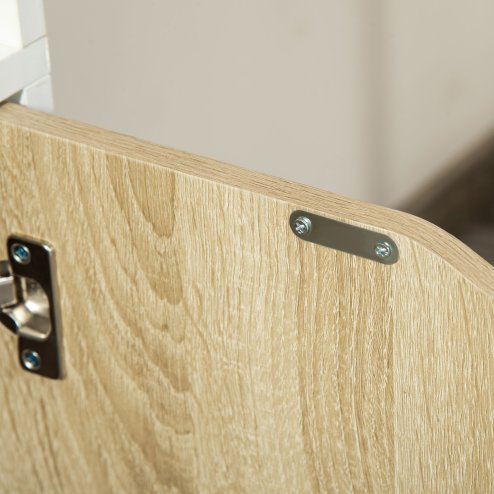 HOMCOM 6-Tier Tall Bookcase, Bookshelf with 4 Open Shelves and Double Door Storage Cabinet, Freestanding Display Rack for Living Room, Bedroom, Home Office, Study, 59 x 29 x 180cm