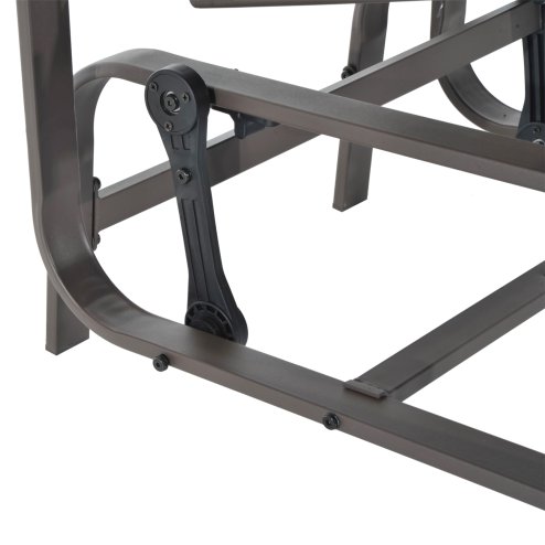 Outsunny Outdoor Gliding Rocking Chair with Sturdy Metal Frame Garden Comfortable Swing Chair for Patio, Garden and Poolside, Grey