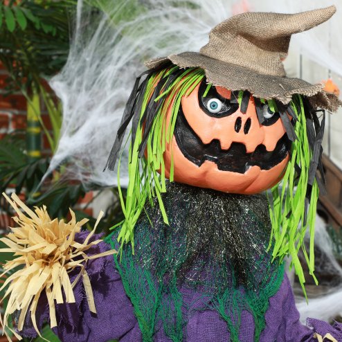 HOMCOM 106cm Pumpkin Outdoor Halloween Decoration, Halloween Animatronic with Sound Activated, Light Up Eyes, Music, Animated Prop for Haunted House