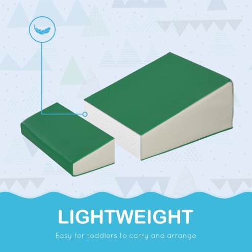 HOMCOM 5 Piece Soft Play, Climb and Crawl Activity Play Set for Baby Toddler, Soft Foam Blocks Indoor Play Equipment Learning Toys Blue