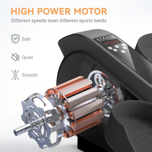 SPORTNOW Under Desk Elliptical Machine, Seated Pedal Exerciser, Mini Elliptical Trainer with LCD Monitor, Remote Control and 10 Adjustable Speed, Quiet & Portable for Seniors, Black