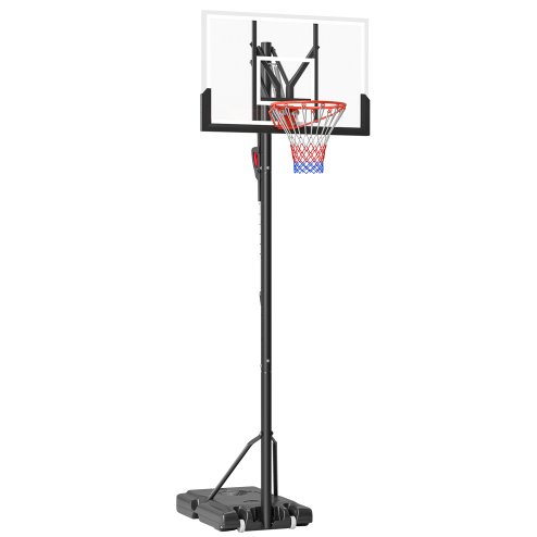 SPORTNOW Portable Basketball Hoop and Stand, Six-Level Height with Quick Lift, Shatter-Resistant Backboard and Wheels, Freestanding Basketball Hoop System for Junior, Adults - 2.35-3.05m