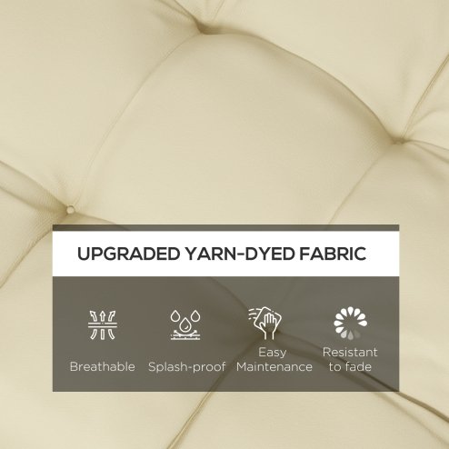 Outsunny Set of 4 Outdoor Seat Cushions with Ties, Water Repellent Seat Pads for Dining Chair, Swing, Sofa, 48 x 48 x 10 cm