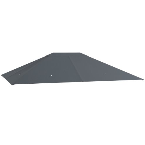 Outsunny 3 x 4m Gazebo Canopy Replacement Covers, Garden Gazebo Roof Replacement with Vents and Drain Holes, TOP COVER ONLY