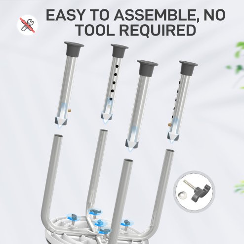 HOMCOM 360° Swivel Seat Bath Shower Stool, Adjustable Height Shower Chair with Aluminium Frame Non-Slip Feet Chair Safe Support Home Assistance, Grey