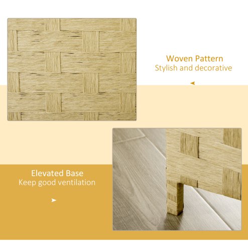 HOMCOM 4-Panel Room Dividers, Wave Fibre Freestanding Folding Privacy Screen Panels, Partition Wall Divider for Indoor Bedroom Office, 170?cm, Brown