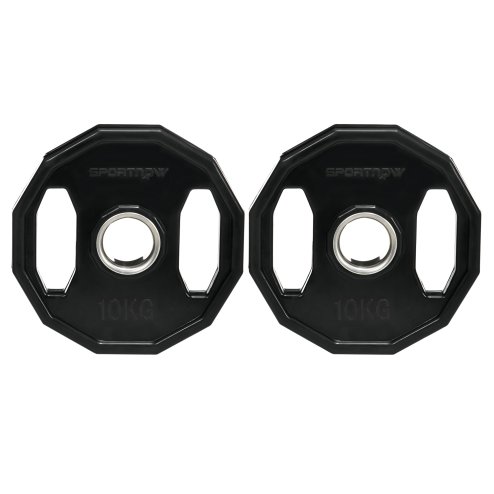 SPORTNOW Olympic Weight Plates Set, Metal and Rubber Bumper Plates Weights Discs with 2