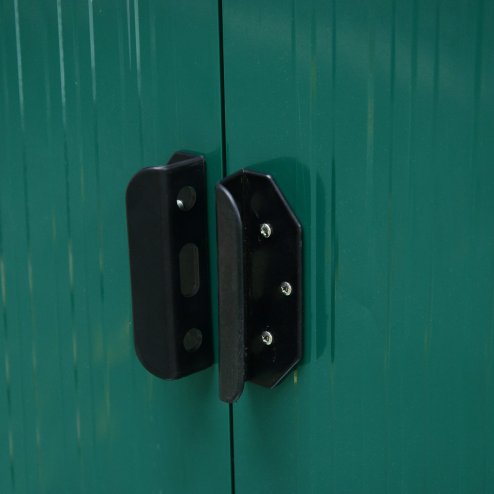 Outsunny 8.5 x 4ft Metal Shed with Lightsky Panels, Garden Storage Tool House with Double Doors for Garden, Patio and Lawn, Green