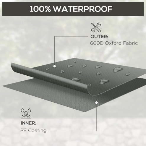 Outsunny Outdoor Garden Furniture Cover Waterproof, Anti-UV 600D Heavy Duty Oxford Fabric Patio Furniture Cover for Rectangular Sofa Table Set, 245 x 165 x 66 cm