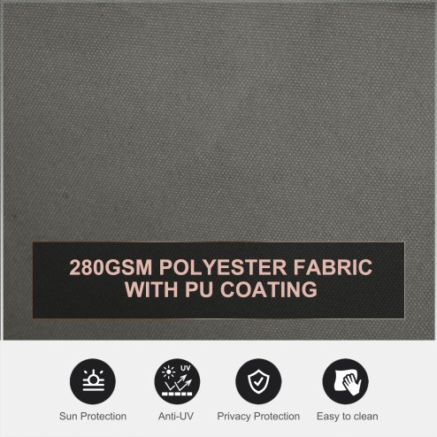 Outsunny 6 x 2m Retractable Sun Side Awning Screen Fence Patio Garden Wall Balcony Screening Panel Outdoor Blind Privacy Divider - Grey