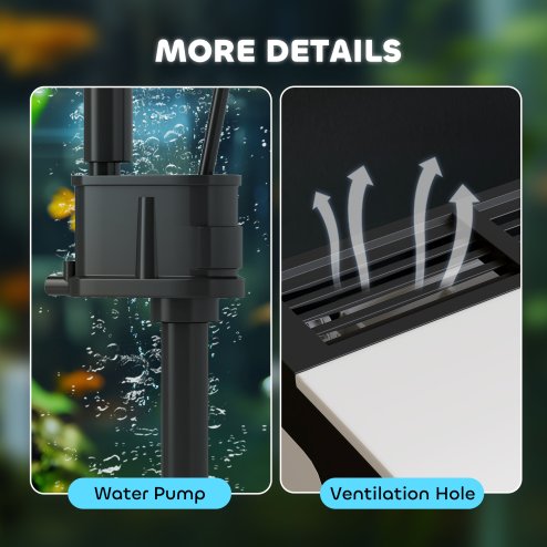 PawHut Aquarium, 13L Glass Fish Tank with Filter, LED Lighting, Water Pump, for Bettas, Guppies, Mini Parrot Fishes, Shrimp, Goldfish, 29 x 20 x 30.5cm
