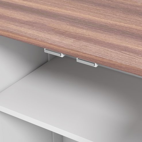 PawHut Pet Feeding Station with Storage, Dog Feeding Station with Raised Dog Bowls, Adjustable Panel, Hooks, Pet Food Storage Cabinet, White