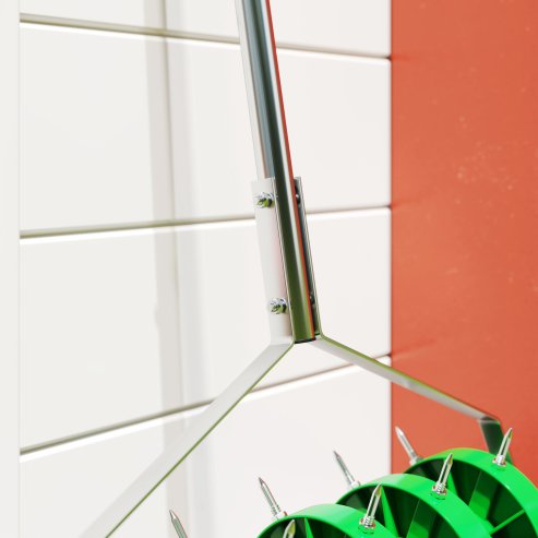 Outsunny Rolling Lawn Aerator, Heavy Duty Garden Aerator, Manual Lawn Spike Roller with T-bar Grip and 3 Piece Detachable Handle, Outdoor Garden Lawn Tool Dark Green