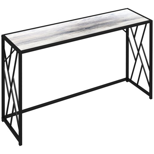 HOMCOM Console Table, Industrial Sofa Table with Metal Frame for Living Room, Hallway, 120cm, Grey