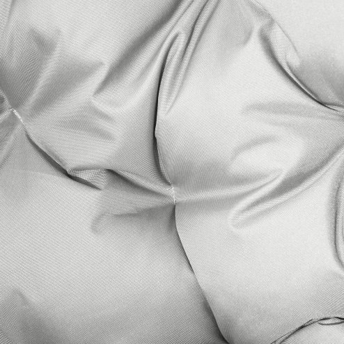 Outsunny Egg Chair Outdoor, 2 Seater Folding Weave Garden Furniture Chair with Cushion, Cup Pockets for Patio Balcony - Light Grey