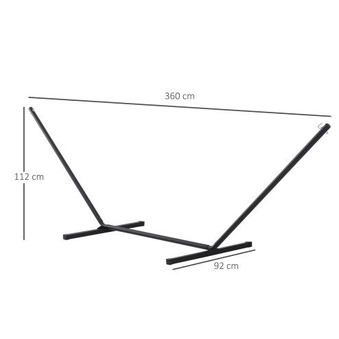 Outsunny 3.6m Extra-long Universal Hammock Stand Metal Frame Garden Camping Picnic Outdoor Patio Replacement - Stand Only
