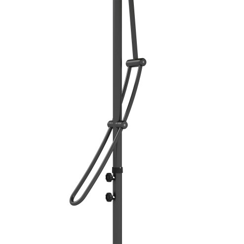 Outsunny 3(m) Cantilever Parasol with Solar LED and Easy Lever, Garden Parasol Umbrella with Cross Base and Waterproof Cover, Outdoor Sun Shades, Black