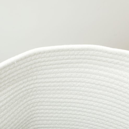 HOMCOM 36L Laundry Hamper, Cotton Rope Laundry Basket with Handles, Collapsible Washing Bin, 38 x 45cm, Cream White