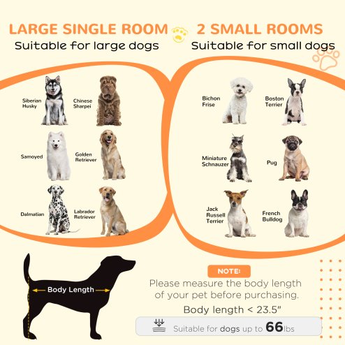 PawHut Dog Crate Furniture for Small and Large Dogs w/ Movable Divider, Dog Cage End Table with Shelves, Sliding Doors, 120 x 60 x 88.5cm, White