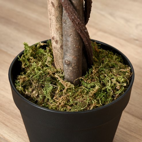 Outsunny 160cm/5.2FT Artificial Ficus Silk Tree with Nursery Pot, Decorative Fake Plant, for Indoor Outdoor D??cor