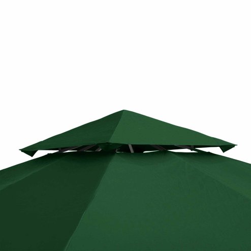 Outsunny 3 x 3(m) Gazebo Canopy Roof Top Replacement Cover Spare Part Dark Green (TOP COVER ONLY)