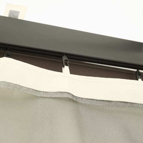 Outsunny fit 13x10ft Gazebo Universal Replacement Mosquito Netting for Patio Gazebos and Canopy Tents with Zippers for 3(m) x 4m Gazebo, (Sidewall Only) Beige