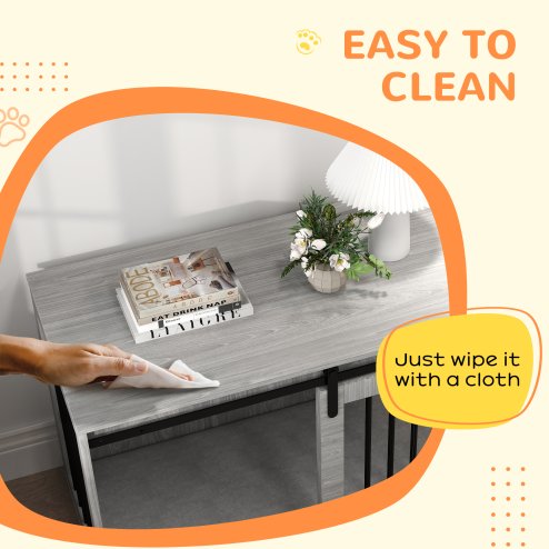 PawHut Dog Crate Furniture, Dog House Furniture Style for Extra Large Dogs, Dog Kennel with Removable Cushion for Indoor Use, 118 x 60 x 73 cm, Grey