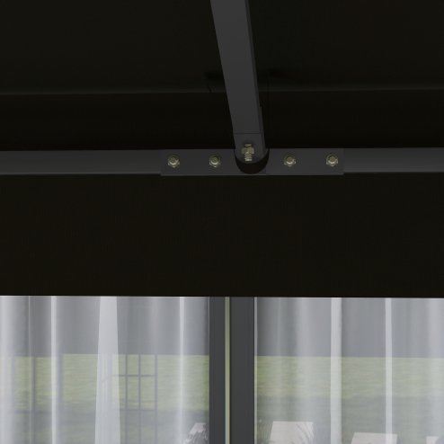 Outsunny 3 x 3(m) Gazebo Canopy Replacement Cover, Garden Gazebo Roof Replacement with Drain Holes, Water Resistant PVC Coating, 370g/ UPF30+, TOP COVER ONLY