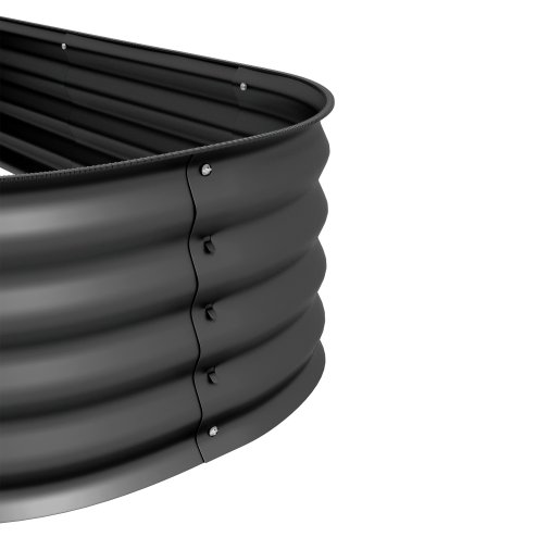 Outsunny Galvanised Raised Beds for Garden, Metal Elevated Planter Box with Safety Edging, Easy DIY for Growing Flowers, Herbs, Succulents, 150 x 62 x 30cm, Dark Grey