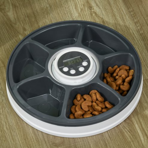 PawHut Automatic Pet Dog Cat Feeder w/ Digital Timer Six-Meal Food Dispenser