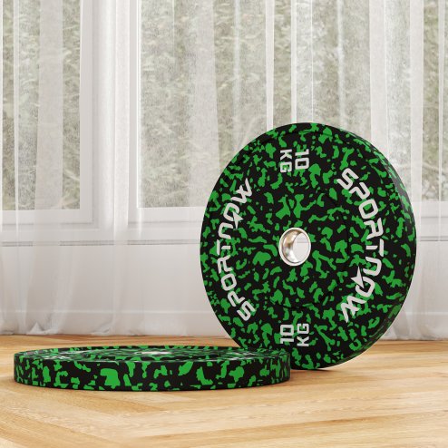 SPORTNOW Olympic Weight Plates Set, Solid Rubber Bumper Plates Weights Discs with 2